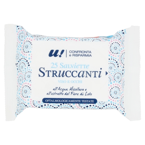 25 Salviette Struccanti Viso e Occhi U! Confronta e Risparmia